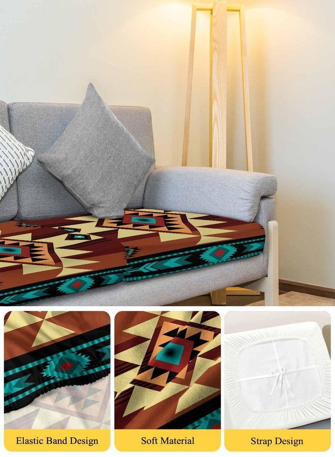 AMZRicher أغطية وسائد أريكة حمراء من جنوب غرب أمريكا، قابلة للغسل والإزالة والتمدد، أغطية أريكة مقطعية، أغطية واقية لأريكة على شكل حرف L و T، مقاس صغير، 3 قطع، تصميم شرقي تجريدي مستوحى من جنوب غرب أمريكا الأصلي - Image 5
